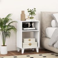 mesa auxiliar de 3 niveles mesita de noche con estantes de almacenamiento patas elevadas estructura estable 395 x 295 x 65 cm blanco cfw17308