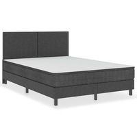 cama box spring tela gris oscuro 140x200 cm vidaxl