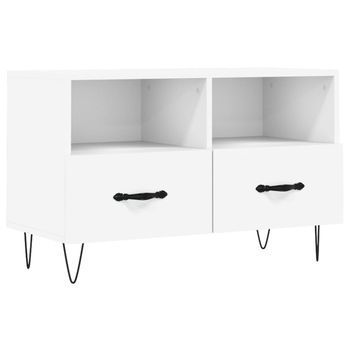 Mueble Tv | Mueble De Salón | Armario Tv Madera Contrachapada Blanco 80x36x50 Cm