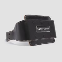 cinturon para musculacion de cuero de myprotein - negro