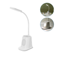 aigostar lampara escritorio led flexo led escritorio con luz nocturna de 3 niveles de brillo ajustable lampara con 100cm cable y portalapices flexible ajustable control tactil 5000k