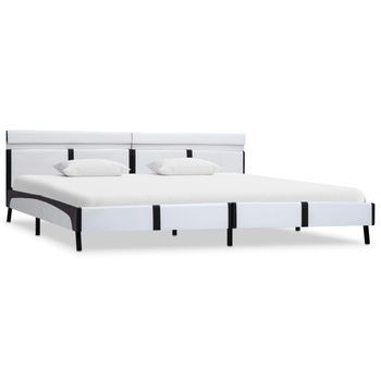 Cama Matrimonial | Cama Doble | Estructura De Cama Con Led Sin Colchón Blanco 180x200 Cm Cfw14728