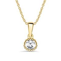 14 quilates cadena de oro con piedra circonita