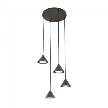 Lámpara colgante lout ii negro (4 luces)