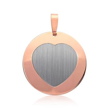 Colgante de plata chapado en oro rosa con forma de corazón