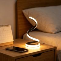 lampara de escritorio led moderna en forma de s adecuada para dormitorios con regulacion continua de intensidad lampara de mesa para mesita de noche adecuada para salas de estar y despensas
