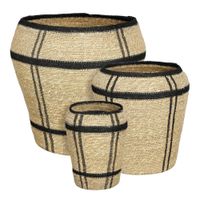 juego de cestas de almacenamiento  marron claro  h38xb30xl30cm