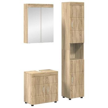 Juego De Muebles De Baño Tulum 3 Uds. Roble Sonoma Vidaxl