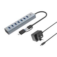 hub conceptronic 7 puertos 5000 mbits hubbies21gp con adaptador usb-c