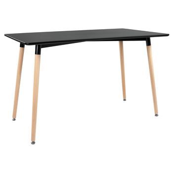 Mesa Rectangular 120 × 70cm Negra Pia