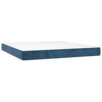 colchon muelles ensacados firmeza media terciopelo azul oscuro 160x220x20 cm vidaxl