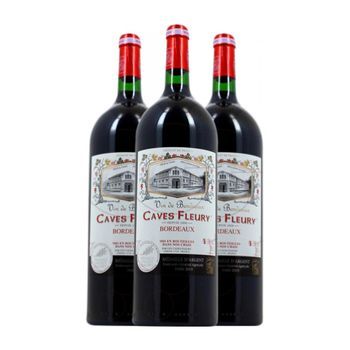 Les Caves Fleury Vino Tinto Bordeaux Crianza Botella Magnum 1,5 L 13.5% Vol. (pack De 3 Unidades)
