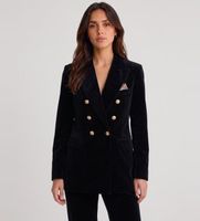 circolo 1901 para mujer fd4062 chaqueta double-breasted velours marino 40 algodon clasico