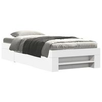 cama individual  cama de adulto  estructura de cama madera de ingenieria blanca 75x190 cm