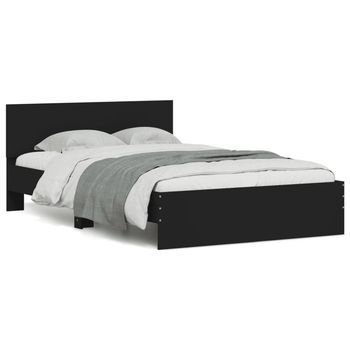 Estructura De Cama Con Cabecero Negro 120x190 Cm Vidaxl
