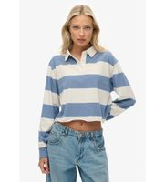 superdry para mujer w6012175a polo stripe rugby azul m casual algodon manga larga