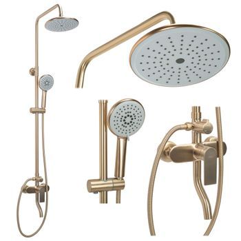 Conjunto De Ducha Rea Verso Brushed Gold