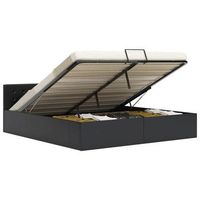 cama canape hidraulica cuero sintetico negro 180x200 cm vidaxl