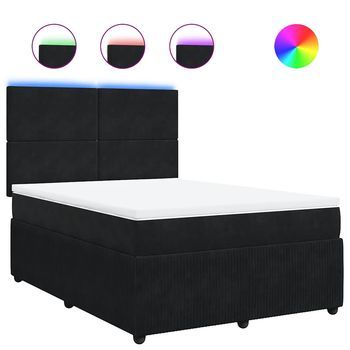 Cama Tapizada 200x144x150,5 Cm Tejido - Negro
