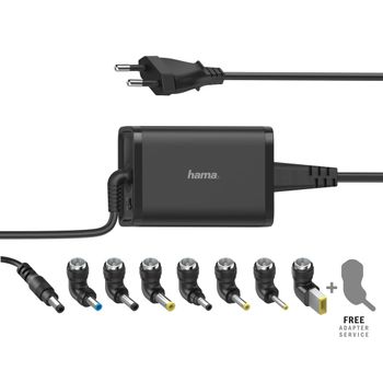 HAMA Cargador universal port til con 7 adaptadores de 15 19V 65W Enchufe Europeo Color negro