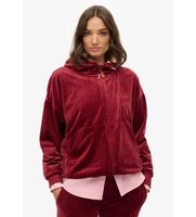 superdry para mujer w2012544a sudadera country club velour ziphood rojo xl casual poliester