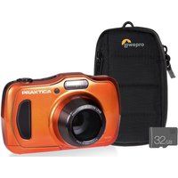 praktica luxmedia wp240-o compact camera with case  sd card - orange orange