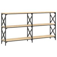 mesa consola madera de ingenieria roble sonoma 156x28x805 cm vidaxl