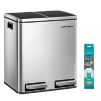 cubo de basura de 2 x 15 l argento