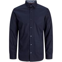 jack  jones camisa manga larga 12273877 jprblabarnes detail dobby ls shirt ln night sky para hombre