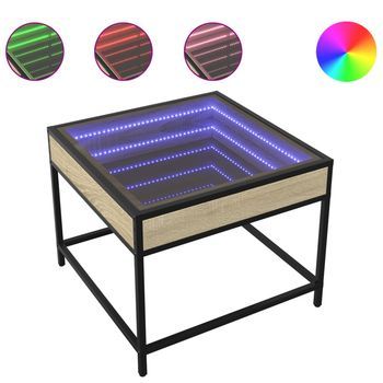 Mesa De Centro Con Infinity Led Roble Sonoma 50x50x41 Cm Vidaxl