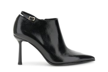 botines elásticos efecto charol con tacón black
