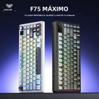 teclado mecanico para juegos aula f75 max teclado deportivo rgb con cablebluetooth24g intercambiable en caliente 75 con pantalla tft para pcmac r