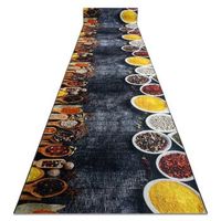 alfombra de pasillo con refuerzo de goma lotus kitchen 40580 platos p 60x950 cm