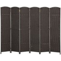 biombo separador plegable de 6 paneles para salon marron