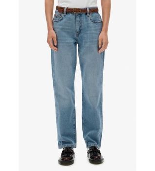 Superdry para mujer. W7011259A Jeans Mid Rise Straight azul (30/32), Casual, Algodón, Denim