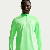 nike stride half-zip  camiseta de running hombres - verde claro plateado