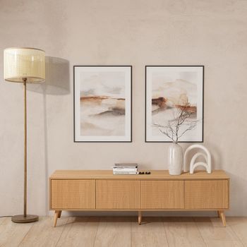 Mueble tv 4 puertas efecto roble 160 cm