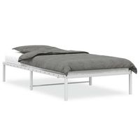 cama individual  cama para adultos  estructura de cama sin colchon metal blanco 100x200 cm