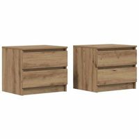 mesitas de noche 2 uds madera ingenieria roble 50x40x435 cm vidaxl