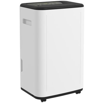 HOMCOM Deshumidificador para Casa Compacto para Sótano y Bodega 20L/día 3 Modos 2 Velocidades Temporizador 33,5x26x53 cm Blanco   Aosom España