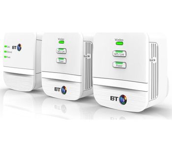 BT Mini Home Hotspot 600 Wireless Powerline Adapter Kit - Triple Pack