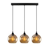 lampara de techo gold-022 negro oro metal vidrio 70x20x116 cm