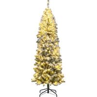 arbol de navidad nevado con luces 180cm costway arbol de navidad slim 533 puntas - 180cm