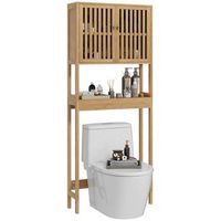 mueble sobre inodoro de bambu y mdf homcom 60  215  172 cm r natural