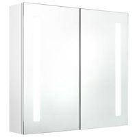 armario de bano con espejo led blanco brillante 62x14x60 cm vidaxl