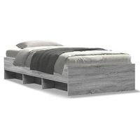 cama individual  cama de adulto  estructura de cama madera de ingenieria gris sonoma 100x200 cm