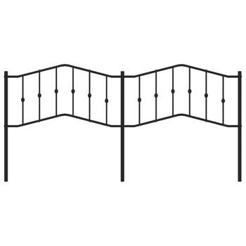 Cabecero Cama Mueble De Dormitorio De Metal 200 Cm Negro M02_0007168
