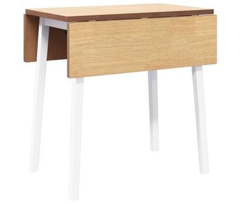 Vidaxl mesa de comedor de madera maciza de caucho blanco