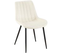 silla de comedor rahden en terciopelo crema 61x46x82 cm