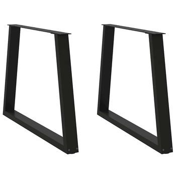 Patas Para Mesa De Comedor En Forma De V (2 Unidades), Color Negro, 100 X (72-73,3) Cm, Acero Vidaxl